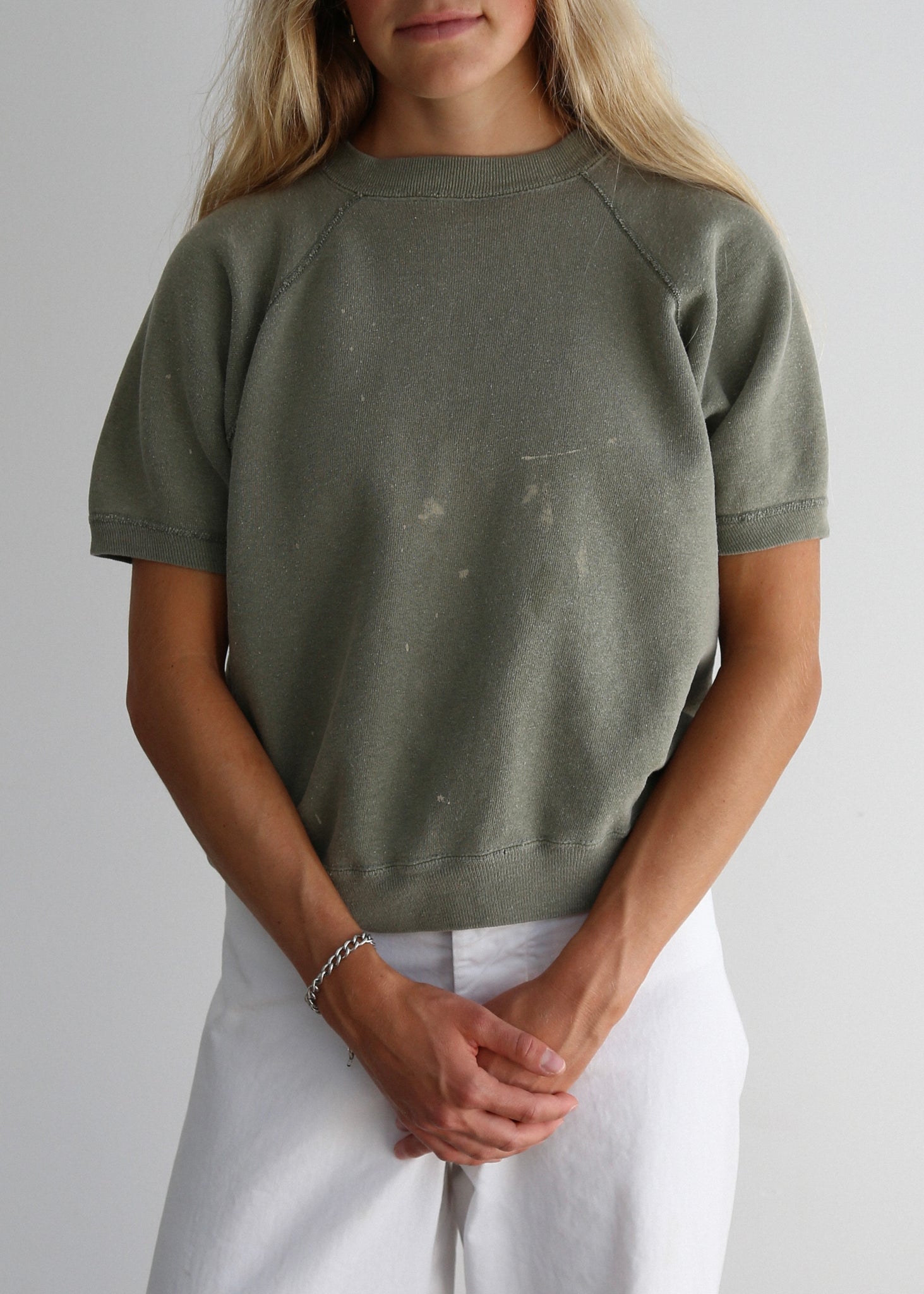 60’s Sage Green Short Sleeve Sweat