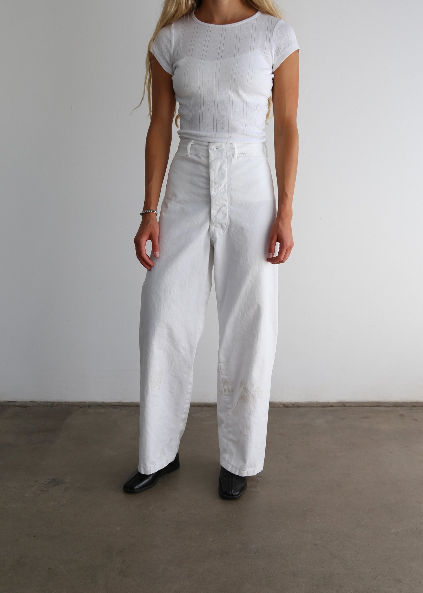 50’s White US Navy Trousers (28”)
